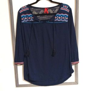 Women's Red Camel BoHo Peasant Top